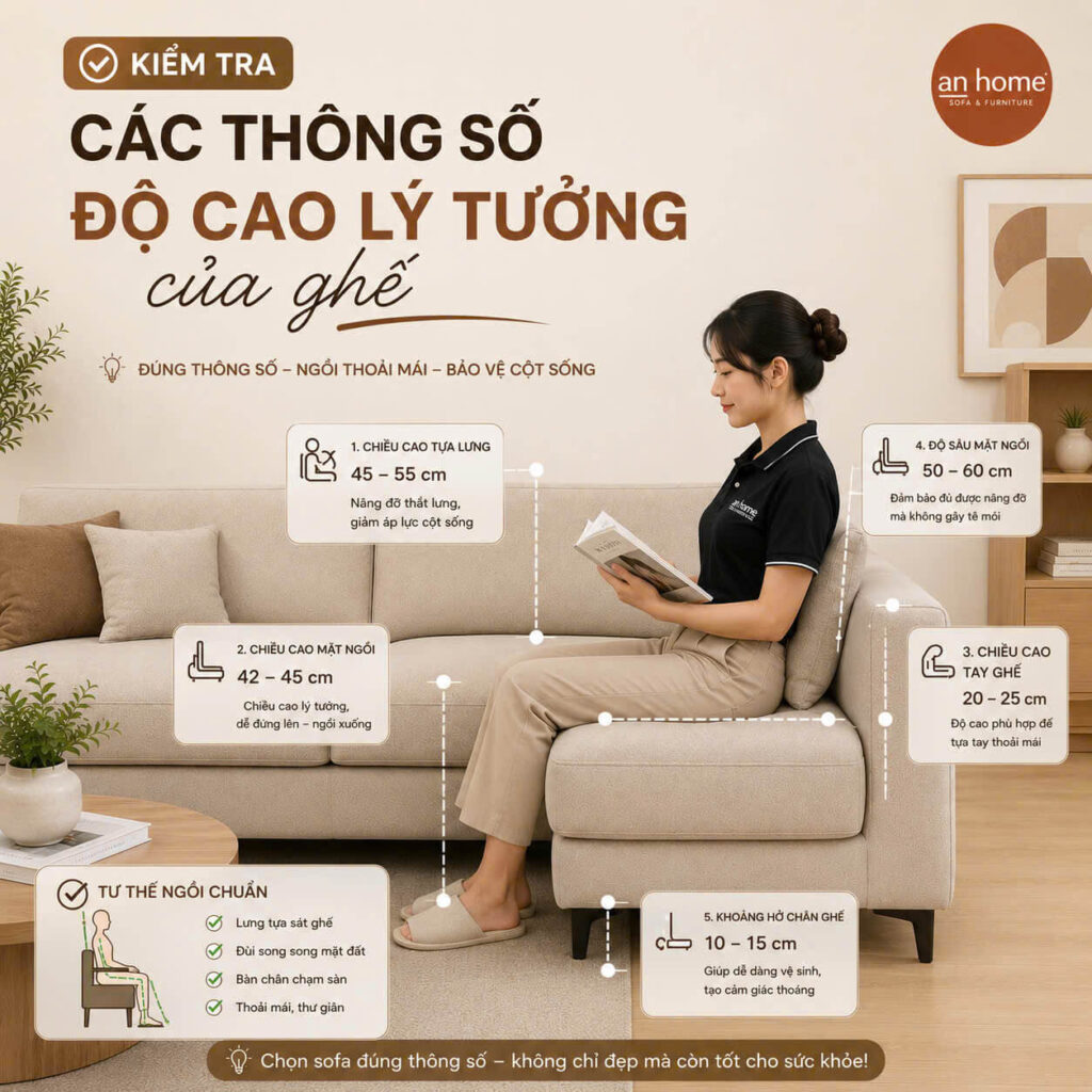 KINH NGHIỆM CHỌN MUA SOFA PHÒNG KHÁCH: CHECKLIST 5 BƯỚC HOÀN HẢO TỪ AN HOME 4 cac thong so do cao ly tuong