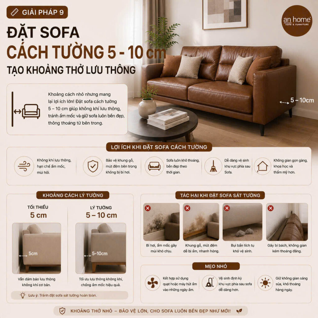10 TIP BẢO DƯỠNG SOFA ĐÚNG CÁCH, BỀN ĐẸP NHƯ MỚI | SOFA AN HOME 10 dat sofa cach tuong 5 10cm 1