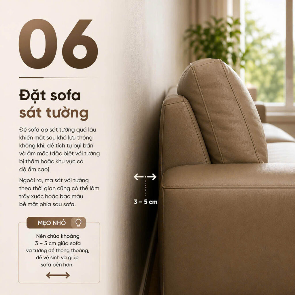 SOFA BẠN ĐANG "KÊU CỨU" ! XEM NGAY 6 SAI LẦM BÀI TRÍ VÀ SỬ DỤNG ÍT AI NGỜ TỚI 7 dat sofa sat tuong