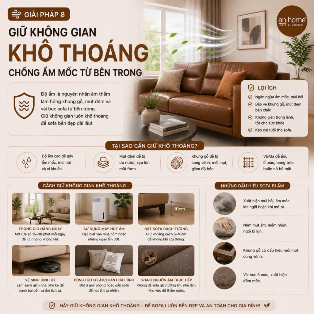 10 TIP BẢO DƯỠNG SOFA ĐÚNG CÁCH, BỀN ĐẸP NHƯ MỚI | SOFA AN HOME 9 giu khong gian kho thoang