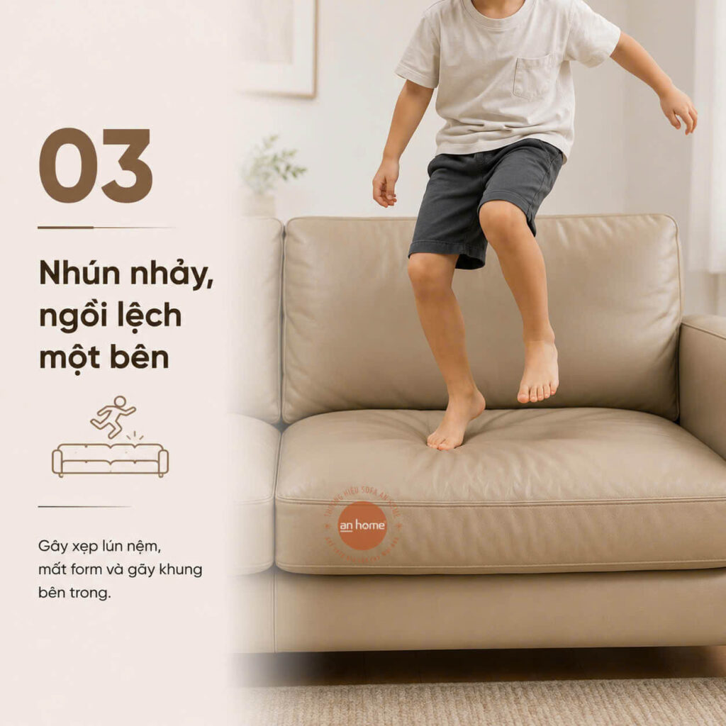 SOFA BẠN ĐANG "KÊU CỨU" ! XEM NGAY 6 SAI LẦM BÀI TRÍ VÀ SỬ DỤNG ÍT AI NGỜ TỚI 4 nhun nhay ngoi lech mot ben